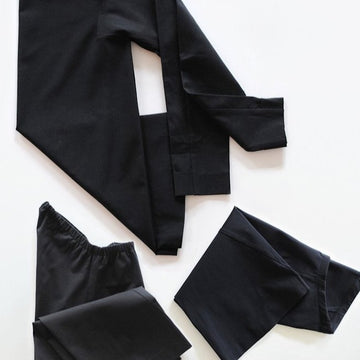 maternity box includes maternity top, maternity pants and maternity skirt, cover your belly and support your back, black cotton elastic. maternity essentials. 